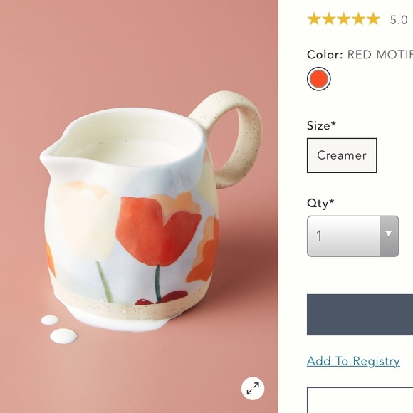 Top Rated NWT Anthropologie Tulip Creamer - Picture 2 of 7